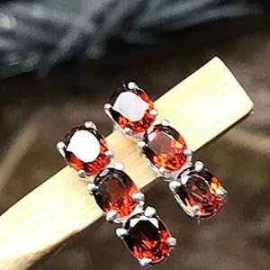 �i�`������ 2ct �p�C���[�v �K�[�l�b�g 925 �\���b�h �X�^�[�����O �V���o�[ �C�������O 14mm Natural Rocks by Kala Natural 2ct Pyrope Garnet 925 Solid Sterling Silver Earrings 14mm