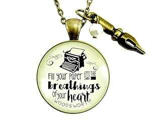 Gutsy Goodness 24 C` CeBO lbNX Fill Your Paper [Y[X wp ^CvC^[ Gutsy Goodness 24" Writing Necklace Fill Your Paper Wordsworth Literary Quote Typewriter
