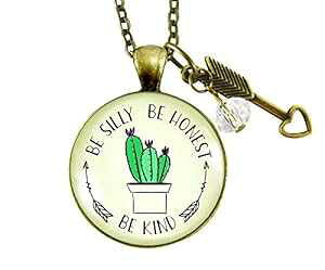 Gutsy Goodness 24 �C���` �D���� �l�b�N���X Be Silly Be Honest Be Kind �{�w�~�A�� �V�b�N �T�E�X�E�G�X�^�� �T�{�e�� �W���G���[ Gutsy Goodness 24 Kindness Necklace Be Silly Be Honest Be Kind Boho Chic Southwestern Cactus Je