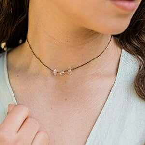 NX^NH[c r[Y `F[ `[J[ lbNX uY - 12 C`̃`F[A2 C`̒߉\ȃGNXe_[t - 4 ̒a Luna Tide Crystal quartz beaded chain choker neckla