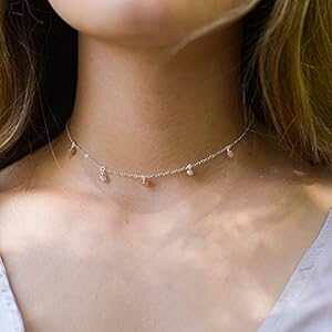{w~A TXg[ r[Y hbv `[J[ lbNX 925 X^[O Vo[ - 12 C`A2 C`̒߉\ȃGNXe_[t Luna Tide Boho sunstone bead drop choker necklace in 925