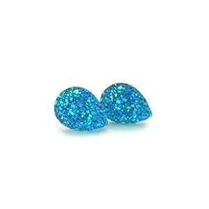 eBAhbv^tFCNhD[W[Xg[X^bhvX`bN|XgCOA14mm ANA Pretty Smart Teardrop Shaped Faux Druzy Stone Studs Plastic Post Earrings, 14mm Aqua