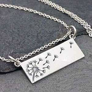 Make a Wish ^||`ԏlbNX - 925 X^[OVo[A18C` EnCharmed Make a Wish Dandelion Rectangle Festoon Necklace - 925 Sterling Silver, 18"