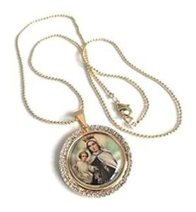 �r���w�� �f�� �J������ ���_�� 18K �S�[���h ���b�L �`�F�[�� �l�b�N���X 17.2 �C���` Sifrimania Virgen del Carmen Medal 18K Gold Plated Chain Necklace 17.2 Inches