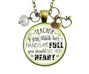Gutsy Goodness 24 �C���` ���t�l�b�N���X See Her Heart School Quote �W���G���[ �M�t�g Apple �`���[�� Gutsy Goodness 24 Teacher Necklace See Her Heart School Quote Jewelry Gift Apple Charm