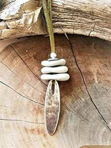 nOXg[lbNXAOhbvVo[y_gAEBbJtFA[V[Xg[ Myera Jewelry Hag Stone Necklace with Long Drop Silver Pendant, Wiccan Fairy Sea Stone