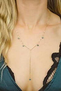 14K S[htBh̃{w~A Ap^Cg Abg Y lbNX - 18 C`̃`F[A2 C`̒߉\ȃGNXe_[t Luna Tide Boho apatite lariat Y necklace in 14k gold fill - 18" chain 