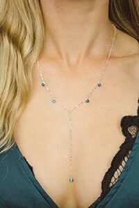 {w~A Ap^Cg Abg Y lbNX (925 X^[O Vo[) - 18 C`̃`F[A2 C`̒߉\ȃGNXe_[t Luna Tide Boho apatite lariat Y necklace in 925 sterling silver