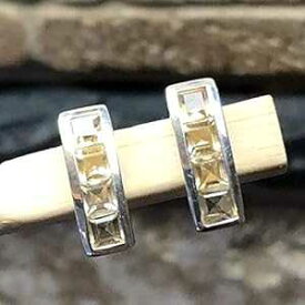 ナチュラル 2ct ゴールデン シトリン 925 ソリッド スターリング シルバー イヤリング 12mm Natural Rocks by Kala Natural 2ct Golden Citrine 925 Solid Sterling Silver Earrings 12mm