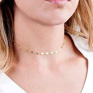 14K �S�[���h�t�B���h ���[�X �`���[�J�[ �l�b�N���X - �f�U�C�i�[�̃n���h���C�h ���B���e�[�W�X�^�C�� �V���[�g�l�b�N���X 13.5�C���` + 3�C���` �����`�F�[�� Tooliks 14K Gold Filled Lace Choker Neckl