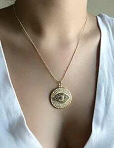 �����p�r�b�O�C�[�u���A�C�y���_���g�l�b�N���X17.5�C���`�{�[���`�F�[�� Sifrimania Big Evil Eye for Women Pendant Necklace 17.5 Inches Ball Chain