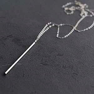 ���������o�[�y���_���g �X�^�[�����O�V���o�[ �l�b�N���X �W���G���[ �M�t�g �����p 32 �C���` Designed by Stacey Jewelry, LLC Long Vertical Bar Pendant Sterling Silver Necklace Jewelry Gift for Women 32 inches