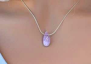 hbvAWXglbNXAAWXga΃lbNXAޏւ̃Mtg OceanSpark Drop Amethyst Necklace, Amethyst Birthstone Necklace, Gift for Her