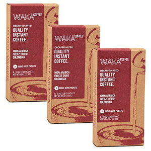 Waka Coffee Waka Quality Instant Coffee ? Decaffeinated Medium Roast ? Arabica Beans & Freeze Dried ? 24 Packets Bundle for Hot or Iced Premium Instant Coffee