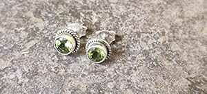 925 X^[OVo[O[yhbgX^bh|XgCO΃CO 6 ~[gEhK[Mtg Avicrafts 925 Sterling Silver Green Peridot Stud Post Earring Gemstone Earring 6