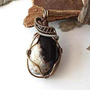 ̃T[hjNX NX^ y_g - 24 C` AeB[N uY lbNX - ނƔޏւ̃Mtg Designs by Nature Gems Raw Sardonyx Crystal Pendant - 24 Inch Bronze Necklace - Gift for Him and Her