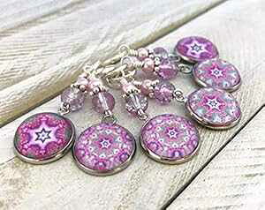 ҂ݕ₩j҂ݗp̖؋Xeb`}[J[ - ҂ݕlւ̃Mtg Jill's Beaded Knit Bits Kaleidoscope Stitch Markers for Knitting or Crochet- Gift for Knitters