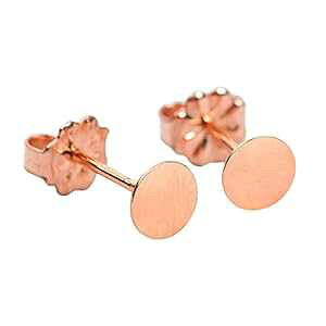 5mm ~fBATCY [YS[h FC Eh T[N fBXN X^bh sAX Melanie Golden Jewelry 5mm Medium Size Rose Gold Vermeil Round Circle Disc Stud Earrings