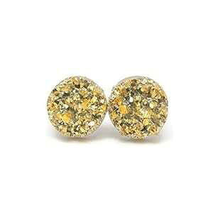 ڂɌȂNbvItFCNhD[W[COAsAXpAS[hg[A8mm Pretty Smart Invisible Clip On Faux Druzy Earrings for Non-Pierced Ears, Gold-tone, 8mm
