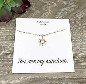 [EA[E}CETVC [YS[h lbNX bZ[WJ[h {bNX Miss Fit Boutique You Are My Sunshine Rose Gold Necklace Message Card in Box