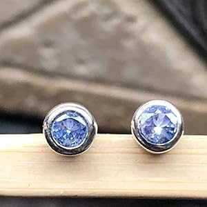i` u[ ^UiCg 925 \bh X^[O Vo[ X^bh sAX 4mm Natural Rocks by Kala Natural Blue Tanzanite 925 Solid Sterling Silver Stud Earrings 4mm