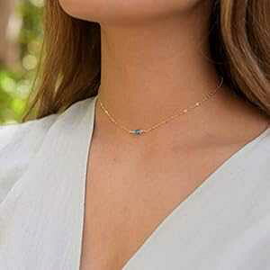 14K S[htBh̉ȃAp^CgWFXg[`[J[lbNX - 12 C`A2 C`̒߉\ȃGNXe_[t Dainty apatite gemstone choker necklace in 14k gold fill - 12" with 2" adju