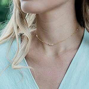 ȃNX^NH[cWFXg[`[J[lbNXA14KS[htBh - 12C`A2C`̒߉\ȃGNXe_[t - 4̒a Dainty crystal quartz gemstone choker necklace 