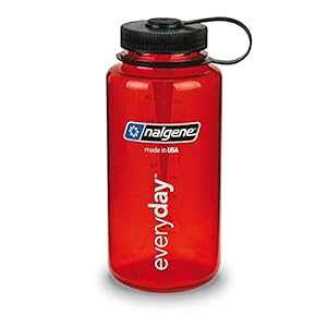Nalgene Tritan L BPA t[ EH[^[{gAbh ubN LbvtA32 IX Nalgene Tritan Wide Mouth BPA-Free Water Bottle, Red w/ Black Cap, 32-Ounces