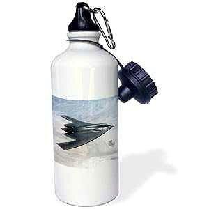 3dRose Air Force B-2 - Sports Water Bottle, 21 oz, White