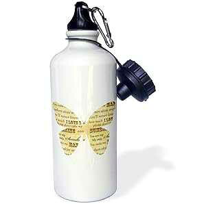 3dRose "You are my sunshine inspiational Butterfly" Sports Water Bottle, 21 oz, White