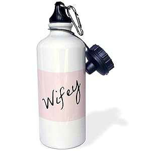 3dRose Wifey, Light Pink Background-Sports Water Bottle, 21oz , 21 oz, Multicolored