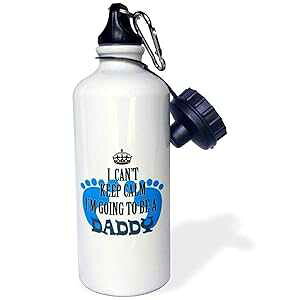3dRose cant keep calm Im going to be a Daddy. Baby boy. Funny saying. -Sports Water Bottle, 21oz , 21 oz, Multicolored