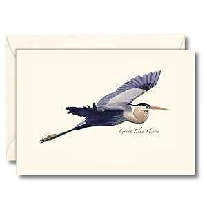 Earth Sky + Water - ��s���̃I�I�A�I�T�M �m�[�g�J�[�h �Z�b�g - �����t���u�����N�J�[�h 8 �� Earth Sky + Water - Great Blue Heron in Flight Notecard Set - 8 Blank Cards with Envelopes