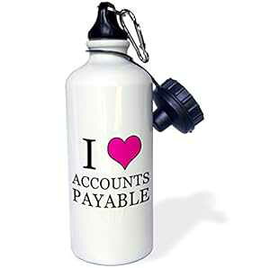 3dRose wb_224036_1uI Love Accounts Payable PinkvX|[c EH[^[ {gA21 IXAzCg 3dRose wb_224036_1"I Love Accounts Payable Pink" Sports Water Bottle, 21 oz, White