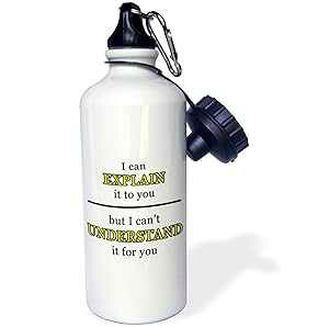 3dRose I'm The Crazy Aunt Everyone Warned You About Pink-Sports Water Bottle, 21 oz, White