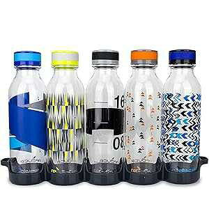 Reduce WaterWeek Reusable Water Bottle Set, 20oz Plastic Reusable Water Bottle Set of 5, Plus Fridge Tray BPA-Free, Leak Proof Twist Off Cap Trek
