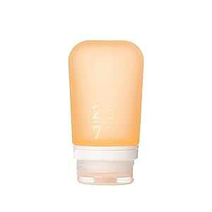 humangear GoToob+ (Medium) Refillable Silicone Travel Bottle Locking Lid Food-Safe Material Orange, Medium (2.5 fl.oz.; 74ml)