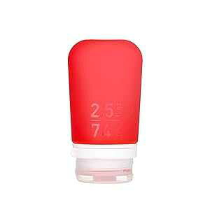 humangear GoToob+ (Medium) Refillable Silicone Travel Bottle Locking Lid Food-Safe Material Red, Medium (2.5 fl.oz.; 74ml)