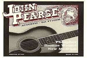 John Pearse 710MNM リン青銅アコースティックギター弦、ミディアム John Pearse 710MNM Phosphor Bronze Acoustic Guitar Strings, Medium
