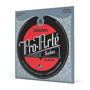 D'Addario Guitar Strings - Pro-Arte Classical Guitar Strings - EJ45FF Carbon Strings - Silver Plated Wrap, Composite Dynacore, Carbon Trebles - Normal Tension