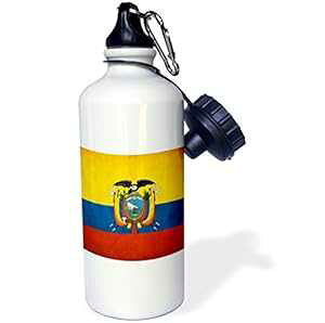 3dRose wb_28242_1uGNAh tbOvX|[c EH[^[ {gA21 IXAzCg 3dRose wb_28242_1"Ecuador Flag" Sports Water Bottle, 21 oz, White