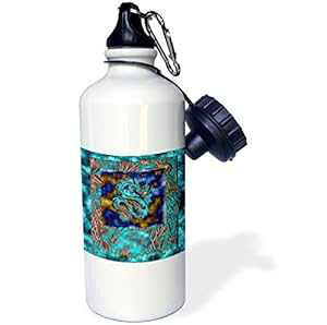 3dRose wb_40297_1uÃhSAANAhSvX|[cEH[^[{gA21IXAzCg 3dRose wb_40297_1"Chinese New Year, Dragon in Chinese, Aqua Dragon" Sports Water Bottle, 21 oz, White