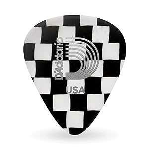 Planet Waves D'Addario Accessories Checkerboard Celluloid Guitar Picks, Light, 25 Pack