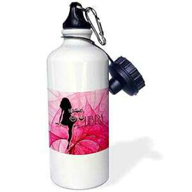 3dRose Lady Libra in Pink and Black Swirls Zodiac Collection-Sports Water Bottle, 21oz, Multicolored