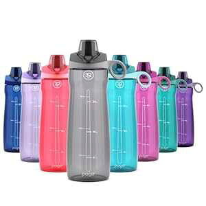 Pogo BPAt[ Tritan vX`bN EH[^[ {g `OWtA32 IXAO[ Pogo BPA-Free Tritan Plastic Water Bottle with Chug Lid, 32 Oz, Grey