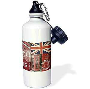 3dRose EH[^[{gA21IXAzCg 3dRose Water Bottle, 21oz, White