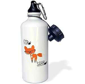 3dRose �L�c�l���X�g���[�����p 3dRose For Fox Sake Straw Water Bottle