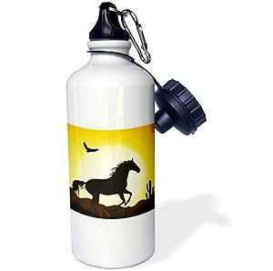 3dRose EH[^[{gA21IXAzCg 3dRose Water Bottle, 21oz, White