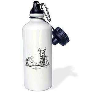 3dRose EH[^[{gA21IXAzCg 3dRose Water Bottle, 21oz, White