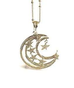 �O�����Ɛ��l�b�N���X 17.5 �C���` �`�F�[�� Sifrimania Crescent Moon and Stars Necklace 17.5 Inches Chain